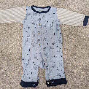 Blue Animal Print Baby Onesie